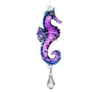 Handmade Fantasy Glass Seahorse Crystal Suncatcher Gift Purple