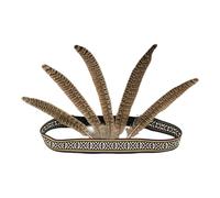 Handmade Feathered Hairband With Exquisite Tail Decors And Shimmering Rhinestones Hair Decoration For Stylish Women Headband