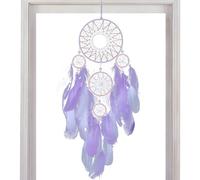Handmade Featheres Dreamcatchers - Ring Luckyes Charm, Bohemian Wall Hanging Ornament, Artistic Craft Décores | Beautiful Dream Catcher Decoration For Girls Bedroom Home Living Room Gift