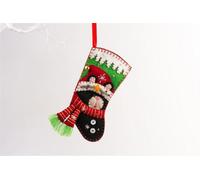 Handmade Felt Cat Christmas Tree Treats Stocking - 15.5 Cm