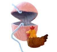 Handmade Felt Easter Egg With Hidden Toy - Surprise Easter Egg From Wool Felt, Ideal for Reusable EasterBaskets, Holiday Hunt Decoration Gift (Pink_1)