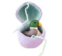 Handmade Felt Easter Egg With Hidden Toy - Surprise Easter Egg From Wool Felt, Ideal for Reusable EasterBaskets, Holiday Hunt Decoration Gift (Purple)