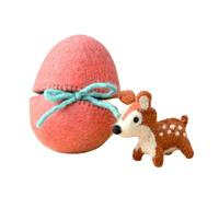Handmade Felt Easter Egg With Hidden Toy - Surprise Easter Egg From Wool Felt, Ideal for Reusable EasterBaskets, Holiday Hunt Decoration Gift (Pink_2)