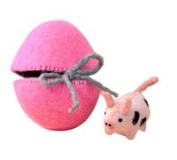 Handmade Felt Easter Egg With Hidden Toy, Surprise Easter Egg From Wool Felt, Stuffed Animal Doll For Boys Girls Teens Adults Table Study Nursery Bed Sofa Couch