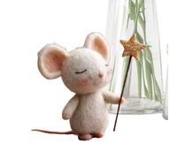 Handmade Felt Mouse Ornament, Cute Five-Pointed Star HangDecor, Felt Wool Adorable Needle Felted Mice, Mini Mice Animal Figurine Doll, for Holiday Home Table Party Fireplace Mantel Bookshelf