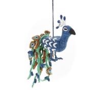 Handmade Felt Peacock Decoration, Felt Bird Bauble, Felt Animal Novelty Christmas Decoration, Decorative Hanging Peacock, Wool Peacock, Christmas Bird Ornament, Hanging Easter Decoration