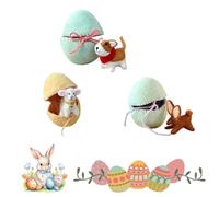 Handmade Felted Wool Surprise Easter Egg with Hidden Duck Toy, Pastel Purple and Green, Reusable Easter Basket Gift (#8)