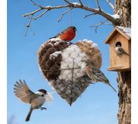 Handmade Fiber Bird Nesting Heart, Bird Nesting Material Holder, Winter Tree Shelter for Wild Birds, Dual-Season Outdoor View House, Gifts Animal Hummingbirds Lovers Home Garden Yard (1pc)