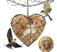 Handmade Fiber Bird Nesting Heart, Bird Nesting Material Holder, Winter Tree Shelter for Wild Birds, For Garden Art Birdhouse Outside Gifts for Birds Lovers (Without filling)