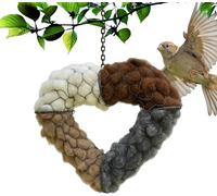 Handmade Fiber Bird Nesting Heart, Bird Nesting Material Holder, Winter Tree Shelter for Wild Birds, For Garden Art Birdhouse Outside Gifts for Birds Lovers (B)