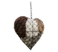 Handmade Fiber Bird Nesting Heart,Birds Nests Material Holder,Heart-Shaped Bird House Hanging Nest Dual-Season Hummingbird Nest Box for Outside Home Garden Yard Decorative Outdoor Hanging Basket