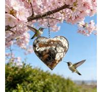 Handmade Fiber Bird Nesting Heart, Birds Nests Material Holder, Hummingbird Nest Boxes for Outside, Birds Box - Bird Houses for Garden, for Valentinstag & Bird Lover (A)