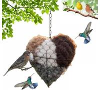 Handmade Fiber Bird Nesting Heart, Birds Nests Material Holder, Hummingbird Nest Boxes for Outside, Dual-Season Outdoor Bird Shelter for Garden, Yard & Bird Lover (Coffee,1)