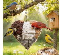 Handmade Fiber Bird Nesting Heart, Birds Nests Material Holder, Hummingbird Nest Boxes for Outside, Nester Houses Design, Hummingbirds Lovers Home Garden Yard