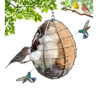 Handmade Fiber Bird Nesting Heart, Birds Nests Material Holder, Hummingbird Nest Boxes for Outside, Nest Houses Design, Dual-Season Outdoor Bird Shelter for Garden Art, Yard and Bird Lover (B)