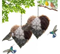 Handmade Fiber Bird Nesting Heart,Birds Nests Material Holder,Hummingbird Nest Boxes for Outside, Nester Houses Design, Winter Tree Shelter for Wild Birds,Dual-Season Outdoor View House (2 Pcs)