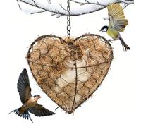 Handmade Fiber Bird Nesting Heart, Birds Nests Material Holder, Nester Houses Design, Hummingbird Nest Boxes for Outside, Dual-Season Outdoor Bird Shelter for Garden, Yard, Birds Lovers