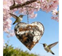 Handmade Fiber Bird Nesting Heart, Birds Nests Material Holder, Refillable Birds Nesting Boxes for Garden, Cute Heart Wild Birds Nesting House, for Garden, Yard & Birds Lovers Gift