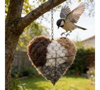 Handmade Fiber Bird Nesting Heart, Birds Nests Material Holder, Starter Hummingbird Nest Boxes for Outside, Nester Houses Design, Dual-Season Outdoor Bird Shelter for Garden, Yard & Bird Lover
