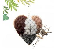 Handmade Fiber Bird Nesting Heart, Hummingbird Nest Boxes for Outside, Birds Nests Material Holder, Refillable Shelter for Home Garden Yard Decorative (A)