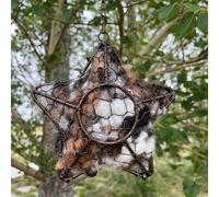 Handmade Fiber Bird Nesting Heart, Natural Alpaca Wool Bird Nesting Material Holder, Refillable Birds Nesting Boxes for Garden, Cute Heart Wild Birds Nesting House, for Birds Lovers Gift (Style-04)