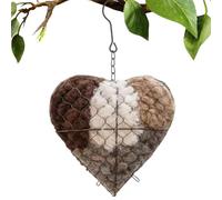 Handmade Fiber Bird Nesting Heart, Nature Birds Nests Material Holder, Hummingbird Nest Boxes For Outside, Winter Birds House Material Holder, Decor For Outside Garden Yard, Bird Lovers Gift