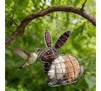 Handmade Fiber Bird Nesting Heart/Rabbit, Birds Nests Material Holder, Hummingbird Nest Boxes for Outside, Nester Houses Design, Dual-Season Outdoor Bird Shelter for Garden, Yard & Bird Lover (C)