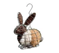 Handmade Fiber Bird Nesting Heart, Refillable Birds Haven, 1 Animal Shapes Hummingbird Nesting and 2 Bags of Nest Materials, Winter Fowl Gifts Animal Hummingbirds Lovers Home Garden Yard (Rabbit)