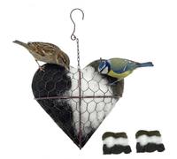 Handmade Fiber Bird Nesting Heart, Refillable, Heart Shape, Includes 2 Bags of Nesting Materials, Fowl Gifts Lovers Home Garden Decor, Gift for Tit, obins & Finches, Birds Lovers