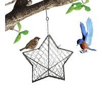 Handmade Fiber Bird Nesting Star, 5.9 Inch Natural Alpaca Wool Bird Nesting Material Holder For Indoor Outdoor And Garden, Refillable BirdNesting Box BirdStar Shape House Hummingbird Nestings