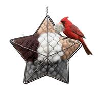 Handmade Fiber Bird Nesting Star Shape, Refillable Bird Nesting Material Holder for Outdoor Garden Decortion, Garden Art Birdhouse Gift for Birds Lovers