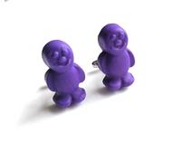 Handmade Fimo Novelty Fun Food - Purple Jelly Baby Sweets Cufflinks - Gift Boxed