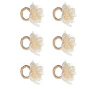 Handmade Five Petal Flower Tulle Napkin Rings Double Layer Sheer Design For Wedding Banquets Table Decors Luxurious Banquets Table Decors
