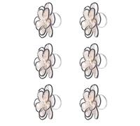 Handmade Five Petal Flower Tulle Napkin Rings Double Layer Sheer Design For Wedding Banquets Table Decors Luxurious Banquets Table Decors