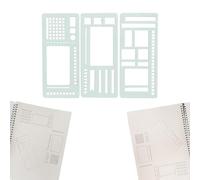 Handmade Flexible Record Template, 3-Pack Planner Stencil Set for Dot Grid Journals, Drawing & Lettering Templates, Compatible with Coils Discs and Rings (A)