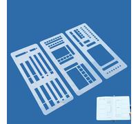 Handmade Flexible Record Template,Planner Stencil Set,Journal Stencils,3-Pack Reusable Templates Planner Stencils,Versatile Drawing Template Kit for Journaling Scrapbooking Crafting Labeling (B)