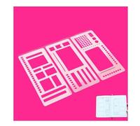 Handmade Flexible Record Template,Planner Stencil Set,Stencils Drafting Tools 3-Pack Reusable Templates Planner Stencils for Journaling Checklists Boxes Lines & Daily Planning (B)
