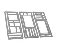Handmade Flexible Record Template,Planner Stencils Set, 3-Pack Bullet Journaling Stencil for 5mm Dot Grid, Drawing & Lettering Templates for Journaling, Calendar & Craft Supplies (B)