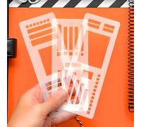 Handmade Flexible Record Template,Planner Stencils Set, 3-Pack Bullet Journaling Stencil for 5mm Dot Grid, Drawing & Lettering Templates for Journaling, Calendar & Craft Supplies (A)