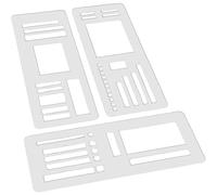 Handmade Flexible Record Template Set, 3 Flexible Journal Stencils for Dot Grid Planners, Reusable Drawing Templates for Checklists, Boxes, Straight Lines (C)