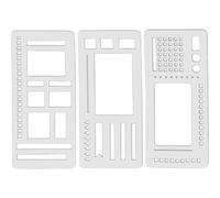 Handmade Flexible Record Template Set, 3 Flexible Journal Stencils for Dot Grid Planners, Reusable Drawing Templates for Checklists, Boxes, Straight Lines (B)