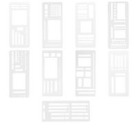 Handmade Flexible Record Template Stencil, 9-Piece Set for Journaling, DIY Projects, Scrapbooking, and Art Design, Planner Stencils for Painting and Card Making Supplies, Bullet Journal Stencils