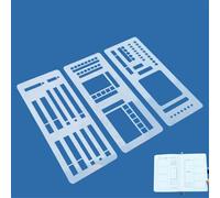 Handmade Flexible Record Template, Stencils Drafting Tools,3-Pack Reusable Templates Planner Stencils,Versatile Drawing Template Kit for Journaling Scrapbooking Crafting Labeling & Planners (Set A)