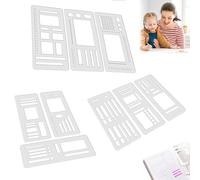 Handmade Flexible Record Template, Transparent Planner Stencil Set for Dot Grid Journals, 3-Pack Reusable Drawing & Lettering Templates, Compatible for Checklists, Lines & Daily Planning(#a+b+c)