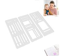 Handmade Flexible Record Template, Transparent Planner Stencil Set for Dot Grid Journals, 3-Pack Reusable Drawing & Lettering Templates, Compatible for Checklists, Lines & Daily Planning(#B)