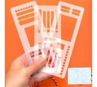 Handmade Flexible Record Template, Versatile Drawing Template Kit, Stencils Drafting Tools 3-Pack, Reusable Templates Planner Stencils, for Journaling Checklists Boxes, Lines & Daily Planning (Set B)