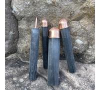 Handmade Flint Knapping Tools for Crafting Applications, Including Pressure Flaker and Copper Boppers, Stone Age Tool Set