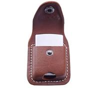 Handmade Fliptop Leather Lighter Pouch Holder Case with Pocket Belt Loop (Brown)