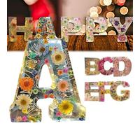 Handmade Floral Resin Night Light Letter Personalized Initial Lamp with LED Light Real Dried Flowers, Bedside Decor,Gift for Women Girls Birthday Christmas Anniversary