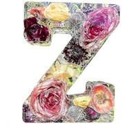 Handmade Floral Resin Night Light, Natural Pressed Flower Letter Lamp, Real Dried Flowers Initial Lights, DIY Floral Letter Name NightLight, Unique Gifts for Birthday Anniversary (Mix color Z)